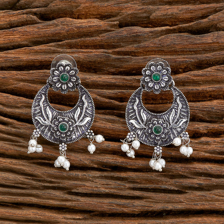 Chand Earring With Oxidised Plating 805229