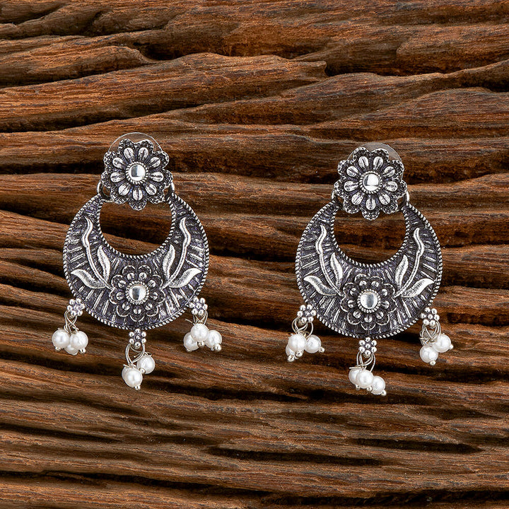 Chand Earring With Oxidised Plating 805229