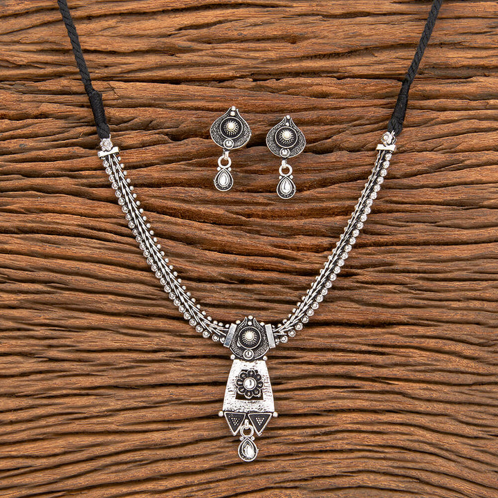 Classic Necklace With Oxidised Plating 805448