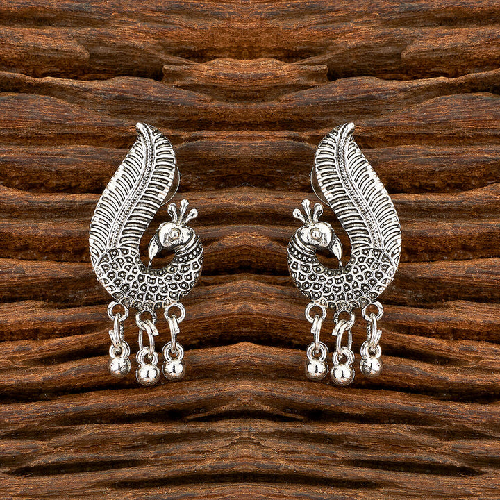 Peacock Earring With Oxidised Plating 805532