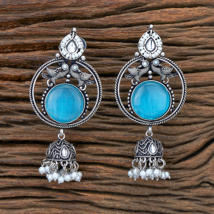 Peacock Earring With Oxidised Plating 805644