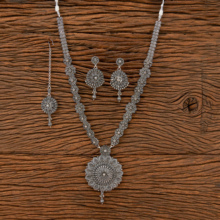 Long Necklace With Oxidised Plating 805674