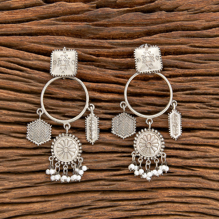 Moti Earring With Oxidised Plating 805809