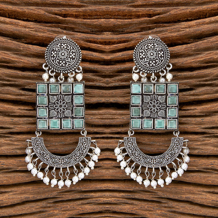 Chand Earring With Oxidised Plating 805827