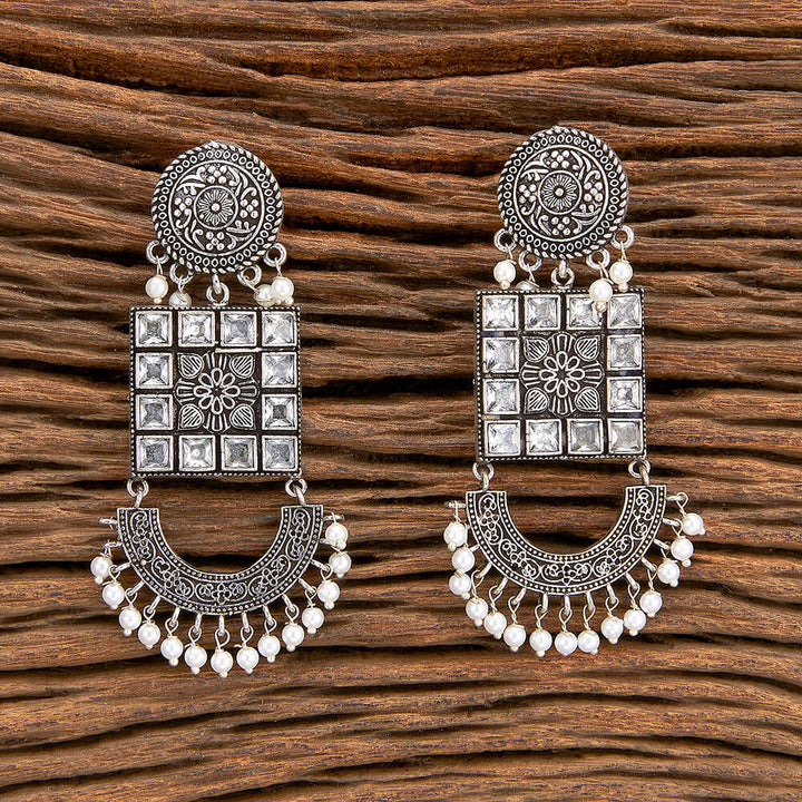 Chand Earring With Oxidised Plating 805827