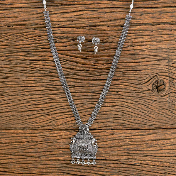 Oxidised Long Necklace With Oxidised Plating 805871