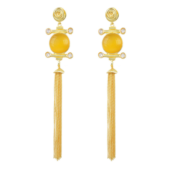 Indo Western Long Earring with gold plating 8092