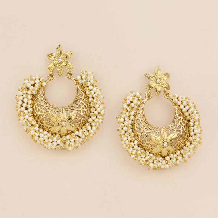 Indo Western Chand Earring with mehndi plating 8098