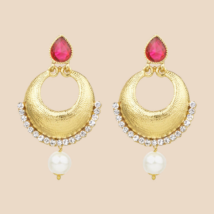 Indo Western Chand Earring with mehndi plating 8126