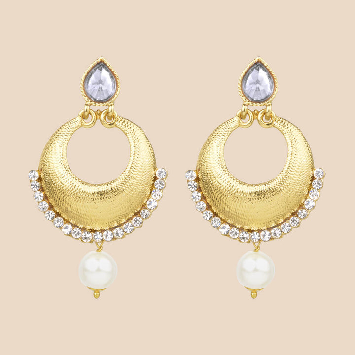Indo Western Chand Earring with mehndi plating 8126