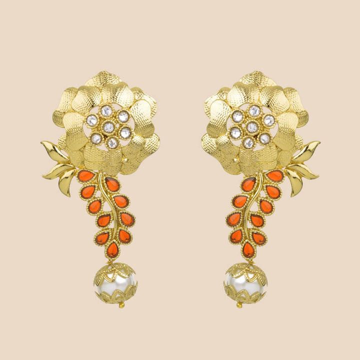 Indo Western Classic Earring with mehndi plating 8128