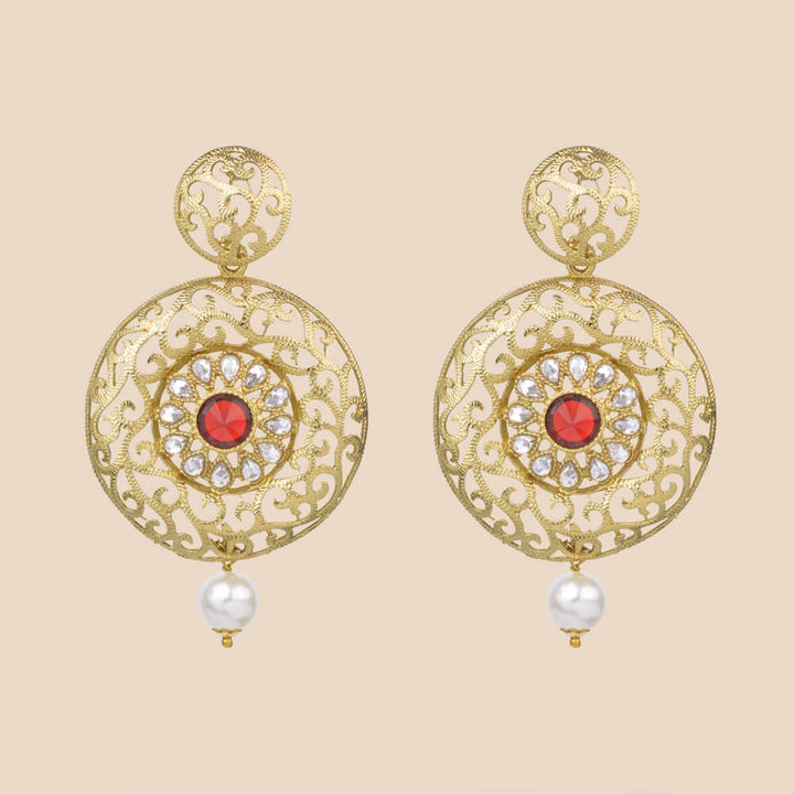 Indo Western Classic Earring with mehndi plating 8191