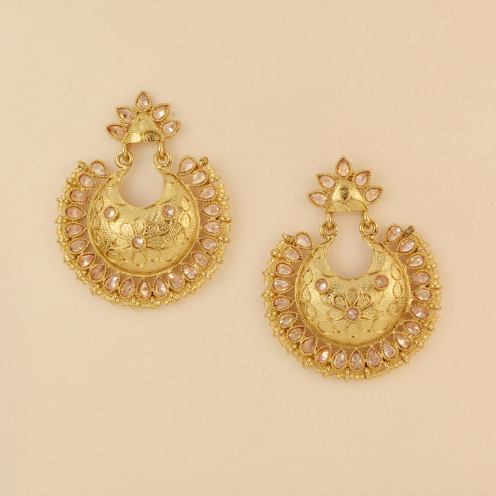 Indo Western Chand Earring with mehndi plating 8232