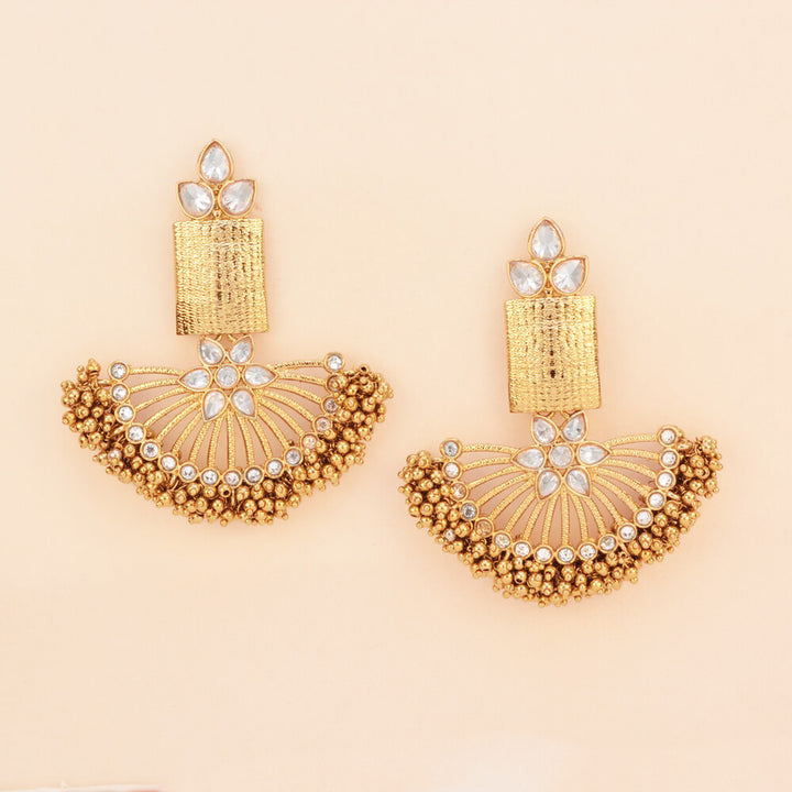 Indo Western Chand Earring with mehndi plating 8238