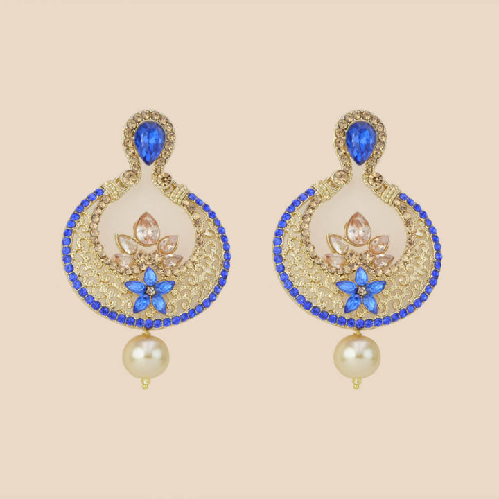 Indo Western Chand Earring with mehndi plating 8280