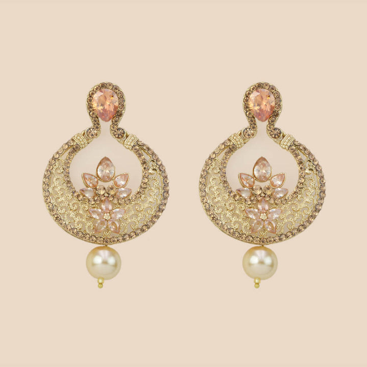 Indo Western Chand Earring with mehndi plating 8280