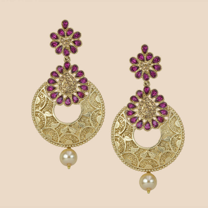 Indo Western Long Earring with mehndi plating 8281