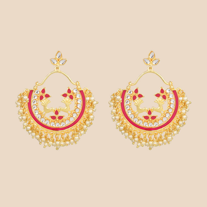 Indo Western Chand Earring with gold plating 8297