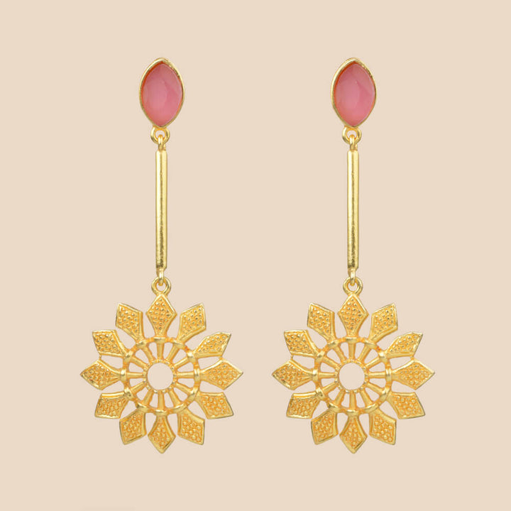 Indo Western Long Earring with gold plating 8298