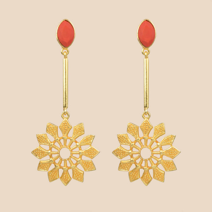 Indo Western Long Earring with gold plating 8298