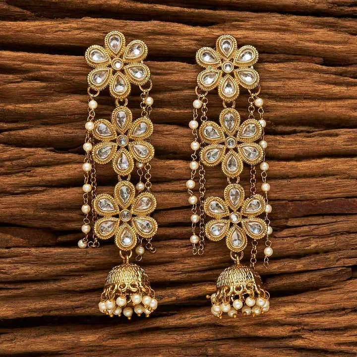 Indo Western Long Earring with mehndi plating 8706