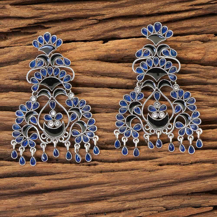 Indo Western Classic Earring with rhodium plating 8778