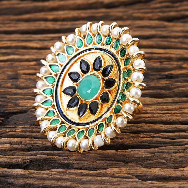 Indo Western Fusion Ring with gold plating 8941