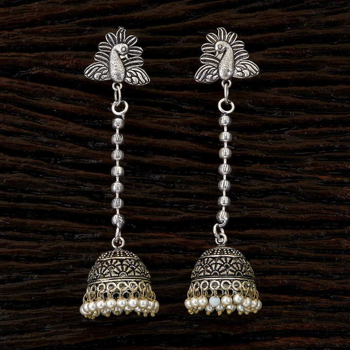Peacock Earring with oxidised plating 90041