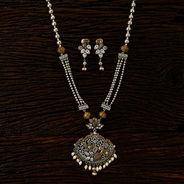 Indo Western Peacock Necklace with 2 tone plating 90057