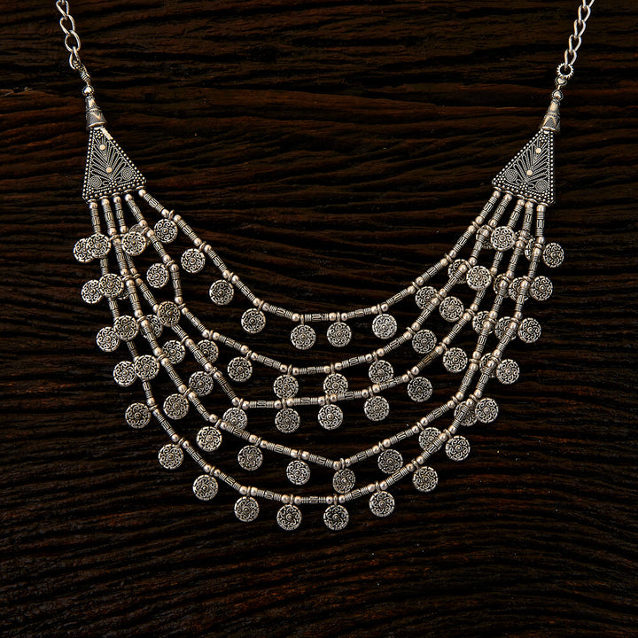 Trendy Necklace with oxidised plating 90066
