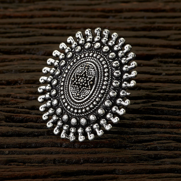 Trendy Ring with oxidised plating 90144
