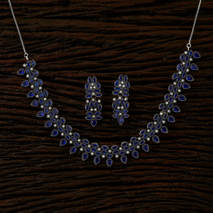 Trendy Necklace with oxidised plating 90164