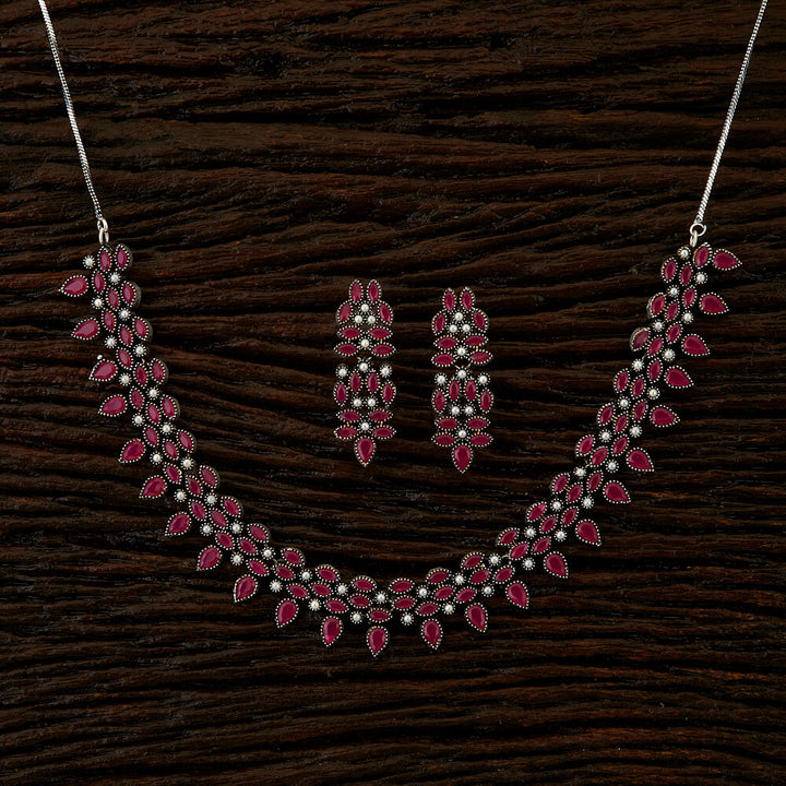 Trendy Necklace with oxidised plating 90164