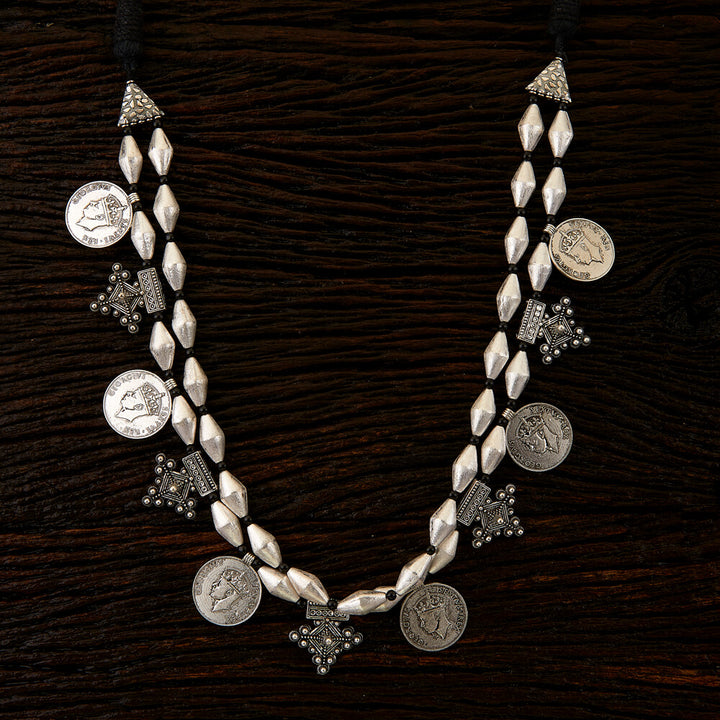 Trendy Necklace with oxidised plating 90194