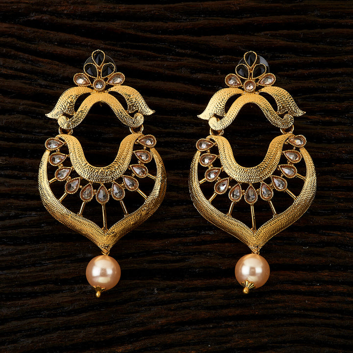 Indo Western Chand Earring with mehndi plating 90297