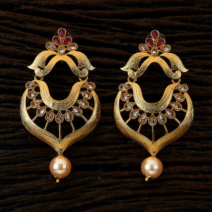 Indo Western Chand Earring with mehndi plating 90297
