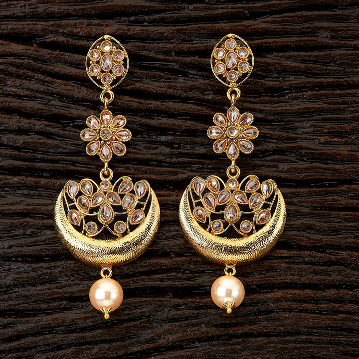 Indo Western Chand Earring with mehndi plating 90317