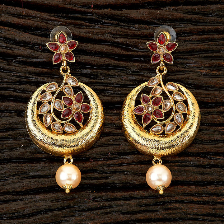 Indo Western Chand Earring with mehndi plating 90322