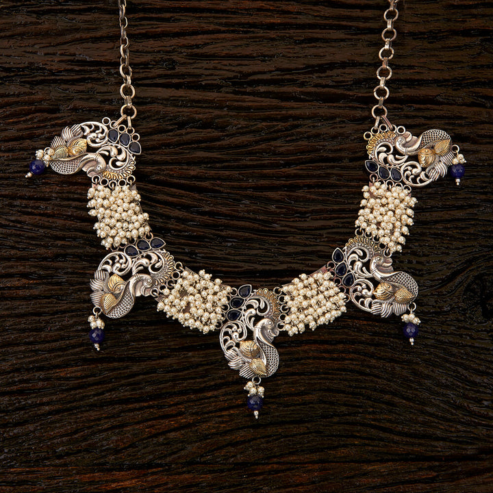 Indo Western Peacock Necklace with 2 tone plating 90343