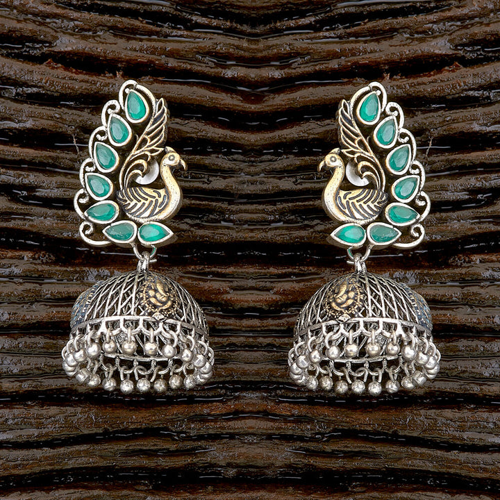 Indo Western Peacock Earring with 2 Tone plating 90444