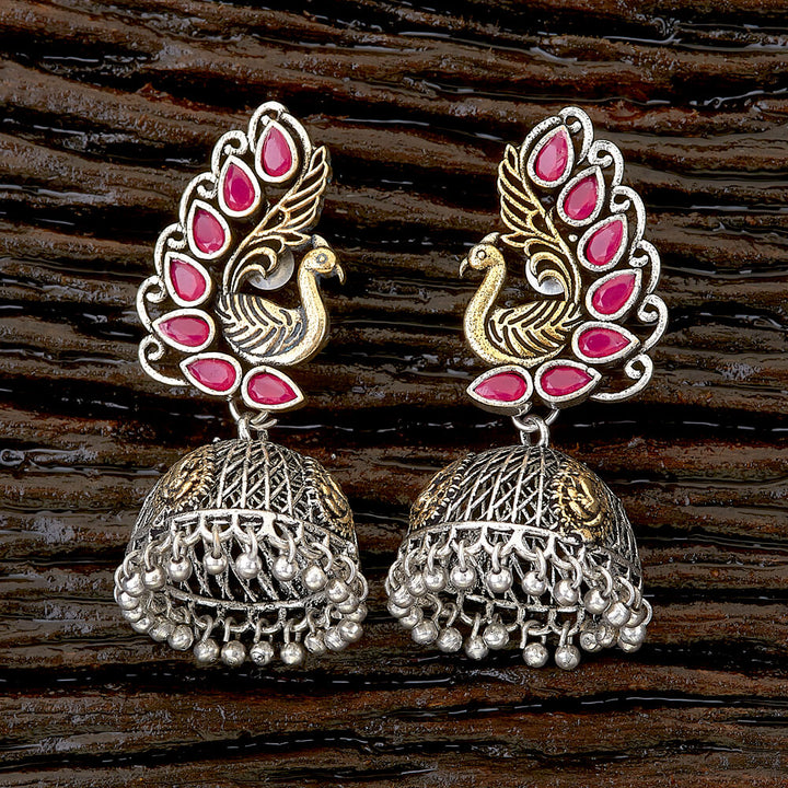 Indo Western Peacock Earring with 2 Tone plating 90444