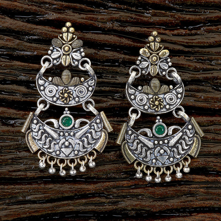 Indo Western Chand Earring with 2 Tone plating 90446