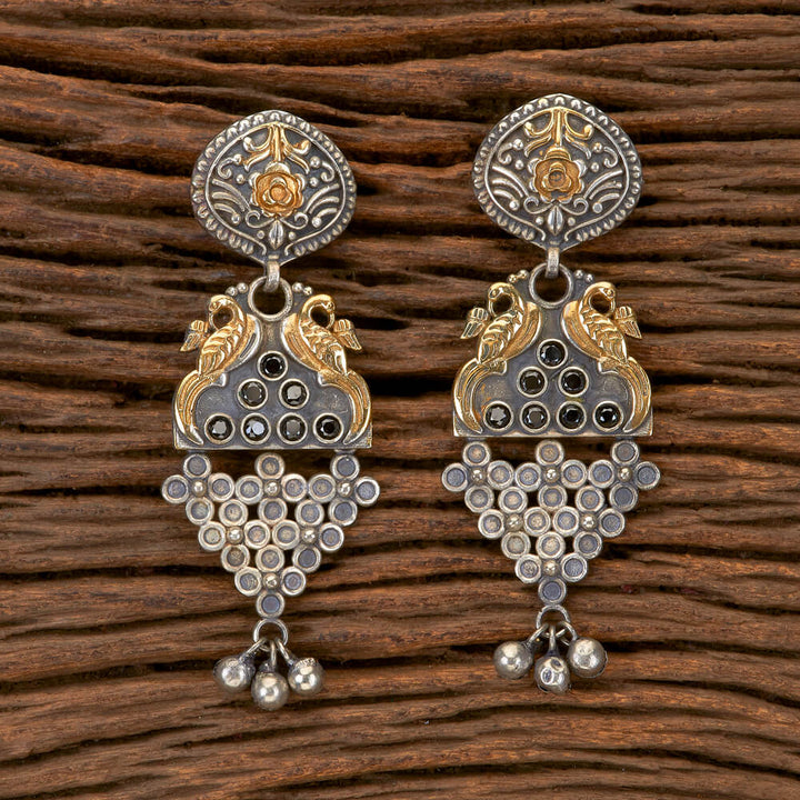 Indo Western Peacock Earring With 2 Tone Plating 90472