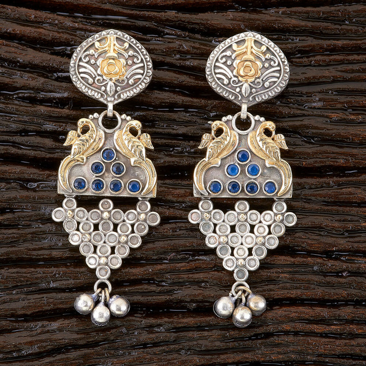 Indo Western Peacock Earring With 2 Tone Plating 90472