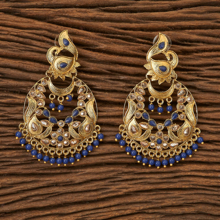 Indo Western Chand Earring with Mehndi plating 90547