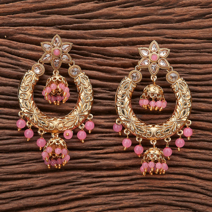 Indo Western Chand Earring with mehndi plating 90567